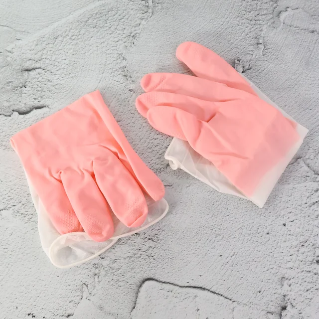 Large Waterproof Cleaning Gloves – Durable Reusable Rubber Pair