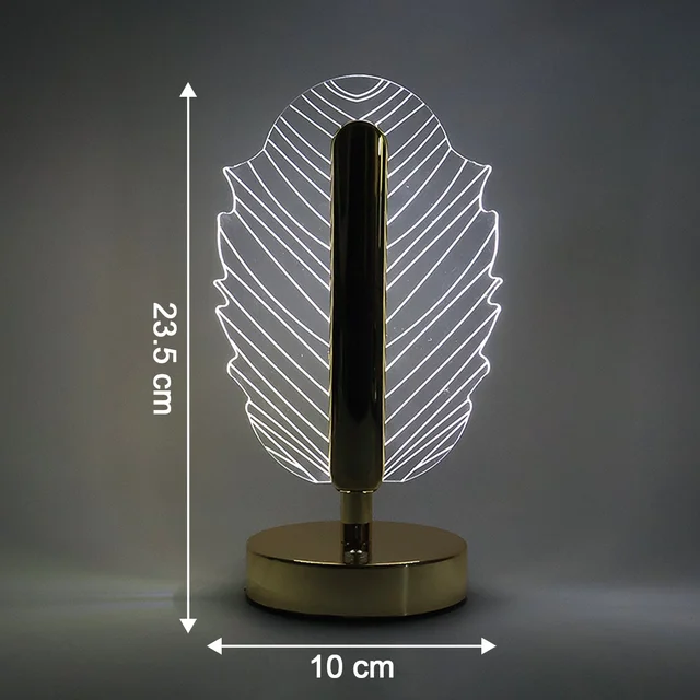 Leaf Shape Crystal Table Lamp – Elegant USB Charging LED Light