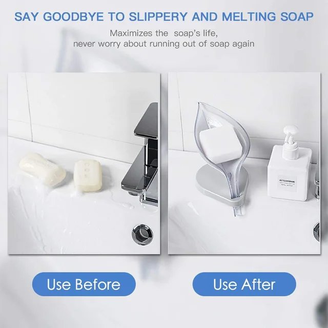 Leaf Soap Dish Holder with Drain - Self Draining & Stylish