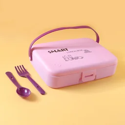 Leak Proof Lunch Box with 3 Compartments and Spoon Set