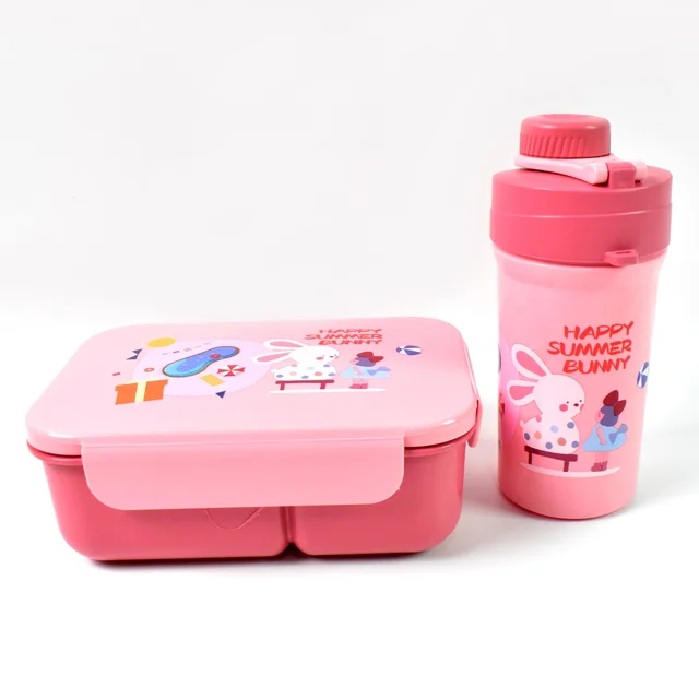 Leak-Proof Lunch Box – 2 Compartment Set with Bottle & Fork | Lunchie Bunchie