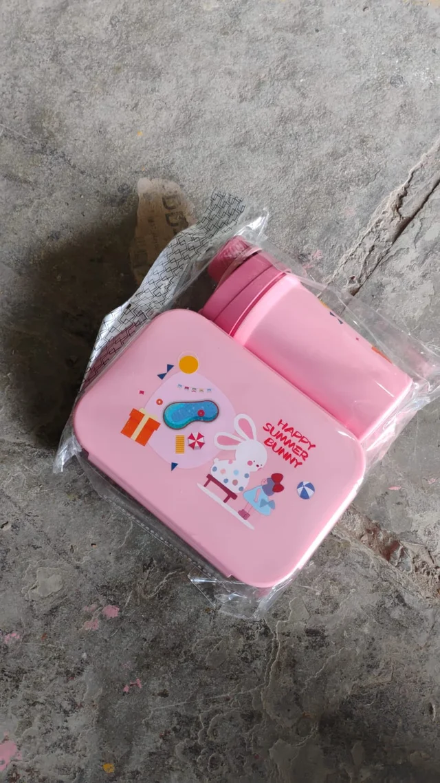 Leak-Proof Lunch Box – 2 Compartment Set with Bottle & Fork | Lunchie Bunchie