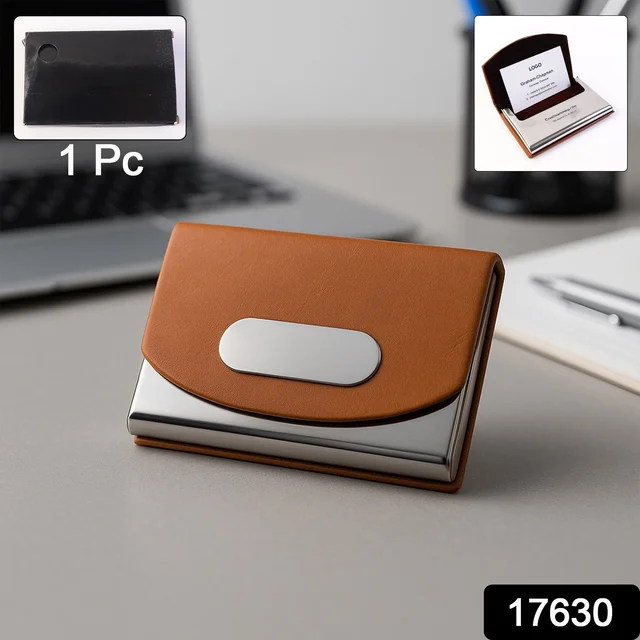 Leather Business Card Holder – Slim Magnetic Closure Case