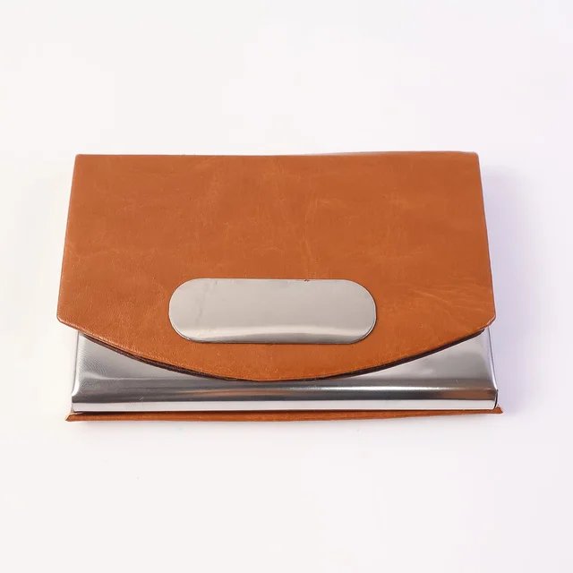 Leather Business Card Holder – Slim Magnetic Closure Case