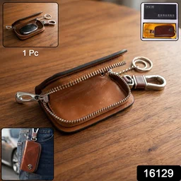Leather Car Key Case – Compact & Stylish with Secure Closure