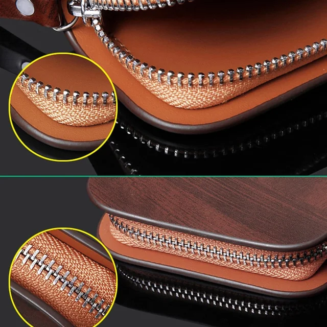 Leather Car Key Case – Compact & Stylish with Secure Closure