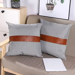 Leather & Cotton Pillow Covers – 20x20 Inch (2-Pack) | Styleva