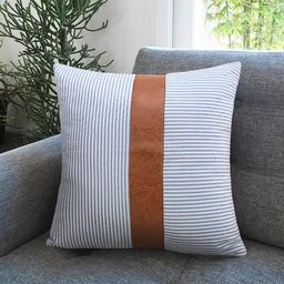 Leather & Cotton Pillow Covers – 20x20 Inch (2-Pack) | Styleva