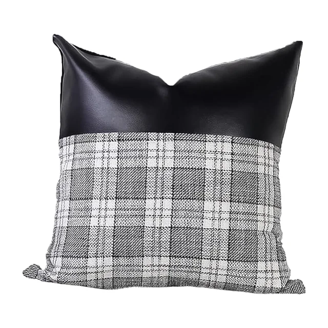 Leather & Cotton Pillow Covers – 23x22 Inch Set of 2 | Styleva