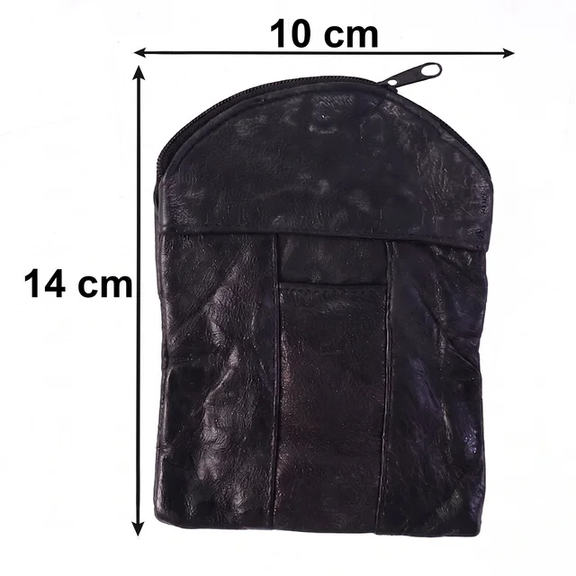 Leather Mini Zipper Pouch – Compact Coin & Card Organizer for Men & Women