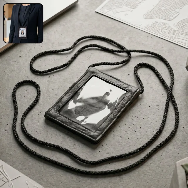Leather Neck Wallet – Convenient ID & Card Holder with Lanyard
