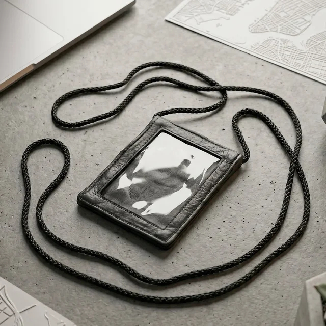Leather Neck Wallet – Convenient ID & Card Holder with Lanyard