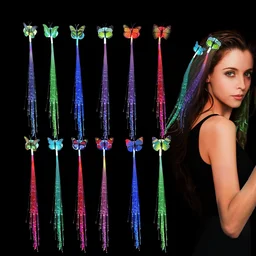 LED Butterfly Hair Braid Clip – Light-Up Party Accessory