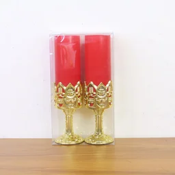 LED Candle Light Lamps – Elegant Golden Stand Set of 2