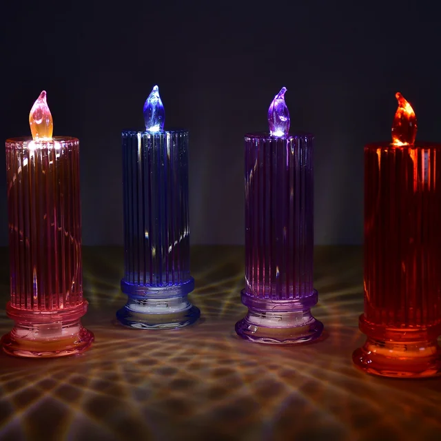 LED Crystal Candle – Glitter Swirling Multicolor Decor | Styleva