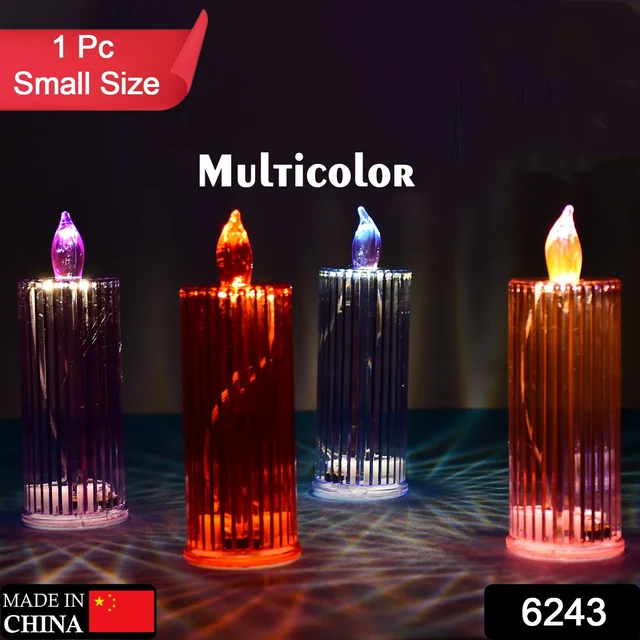 LED Crystal Candle – Glitter Swirling Multicolor Decor | Styleva