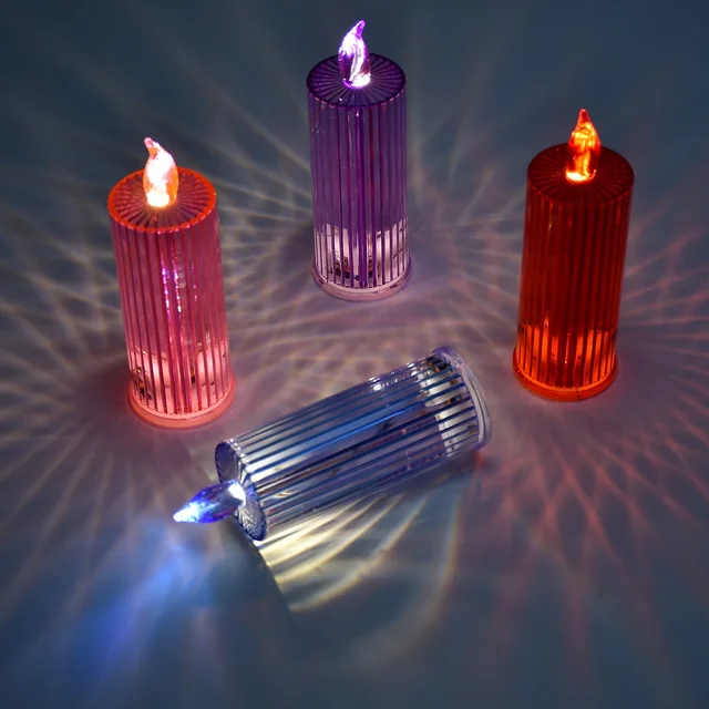 LED Crystal Candle – Glitter Swirling Multicolor Decor | Styleva