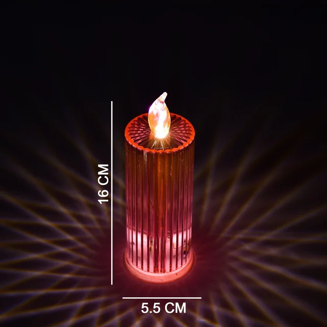 LED Crystal Candle – Glitter Swirling Multicolor Decor | Styleva