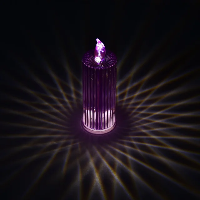 LED Crystal Candle – Glitter Swirling Multicolor Decor | Styleva
