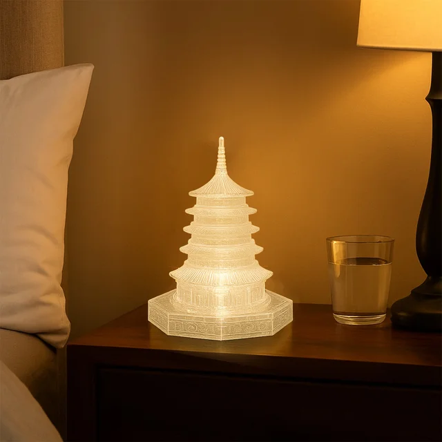 LED Crystal Pagoda Light – Elegant Battery Operated Decor