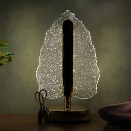 LED Crystal Table Lamp – Elegant Leaf Design with USB Power