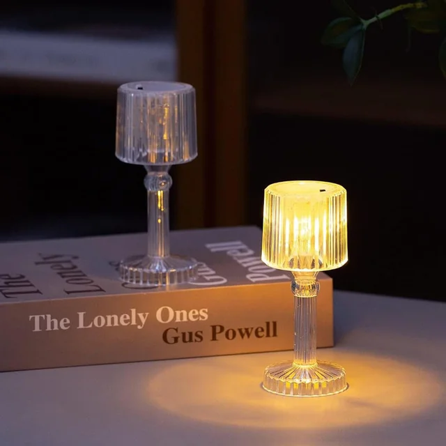 LED Crystal-Effect Table Lamps – Set of 24 Decorative Lights
