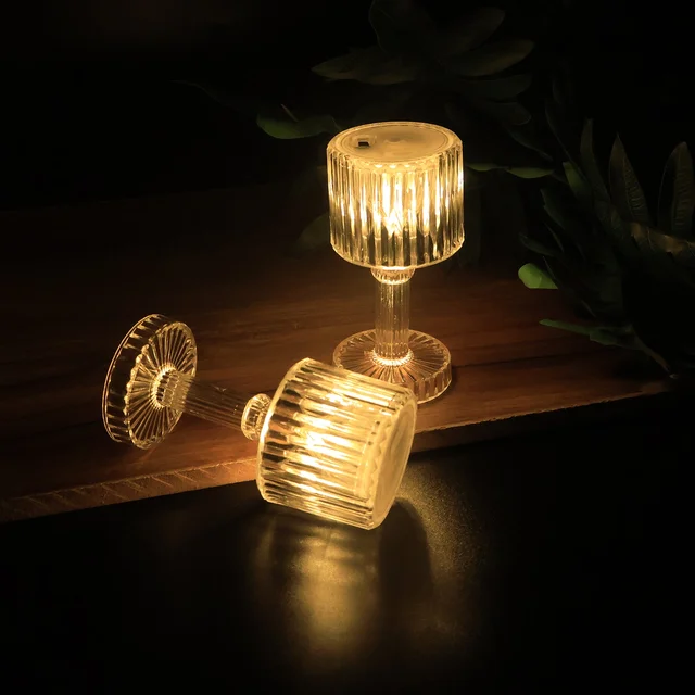 LED Crystal-Effect Table Lamps – Set of 24 Decorative Lights