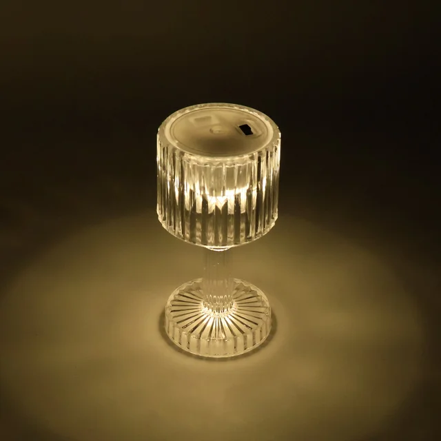LED Crystal-Effect Table Lamps – Set of 4 Elegant Mini Lights