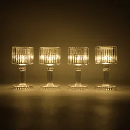 LED Crystal-Effect Table Lamps – Set of 4 Elegant Mini Lights