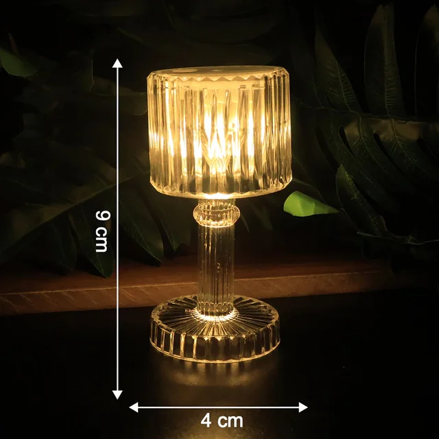 LED Crystal-Effect Table Lamps – Set of 6 Elegant Mini Lamps