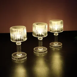 LED Crystal-Effect Table Lamps – Set of 6 Elegant Mini Lamps