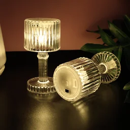 LED Crystal-Effect Table Lamps – Set of 6 Elegant Mini Lamps