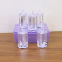 LED Flameless Candle Lights – Premium Crystal Effect Set of 5
