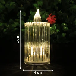 LED Flameless Candle Lights – Premium Crystal Effect, Set of 8