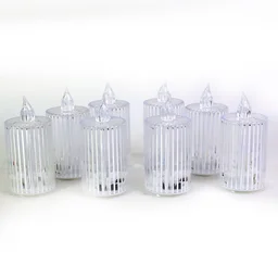 LED Flameless Candle Lights – Premium Crystal Effect, Set of 8