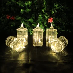 LED Flameless Candle Lights – Premium Crystal Effect, Set of 8