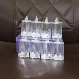 LED Flameless Candle Lights – Premium Crystal Effect, Set of 8