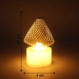 LED Flameless Candle Lights – Set of 12 with Golden Net Cover