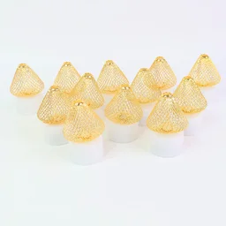 LED Flameless Candle Lights – Set of 12 with Golden Net Cover