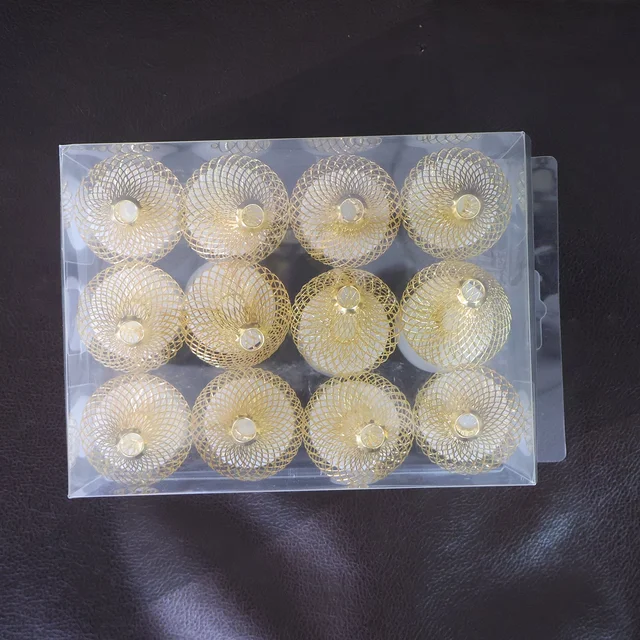 LED Flameless Candle Lights – Set of 12 with Golden Net Cover
