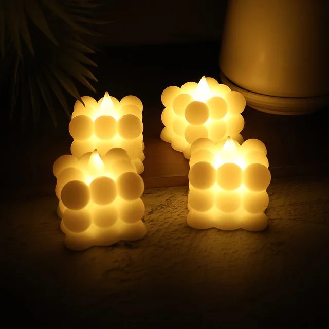 LED Flameless Cube Candles – Set of 24 Decorative Lights