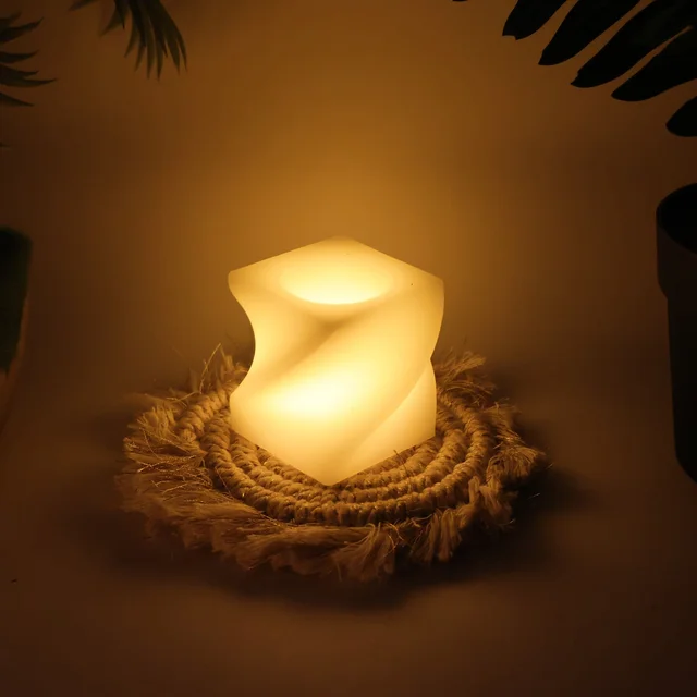 LED Flameless Decorative Candle Set – 12 Square Tealight Lamps