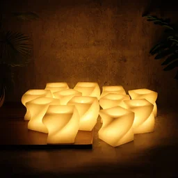 LED Flameless Decorative Candle Set – 12 Square Tealight Lamps