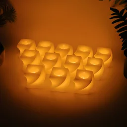 LED Flameless Decorative Candle Set – 12 Square Tealight Lamps