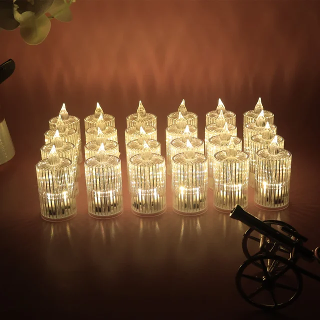 LED Flameless Decorative Candle Set – Smokeless Crystal Design