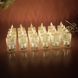 LED Flameless Decorative Candle Set – Smokeless Crystal Design
