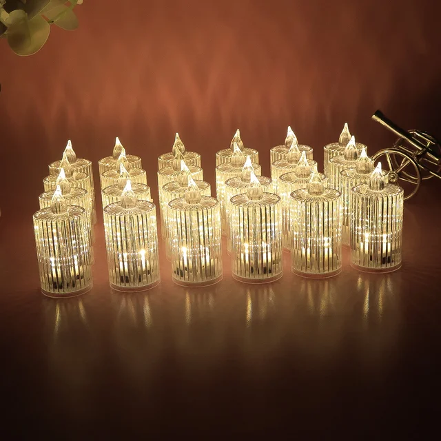 LED Flameless Decorative Candle Set – Smokeless Crystal Design