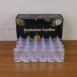 LED Flameless Decorative Candle Set – Smokeless Crystal Design