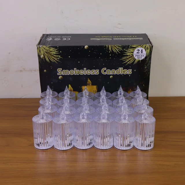 LED Flameless Decorative Candle Set – Smokeless Crystal Design