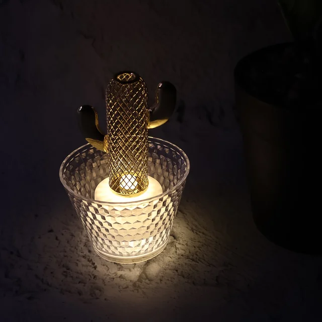 LED Flameless Decorative Candles – Cactus Design, Warm White Glow